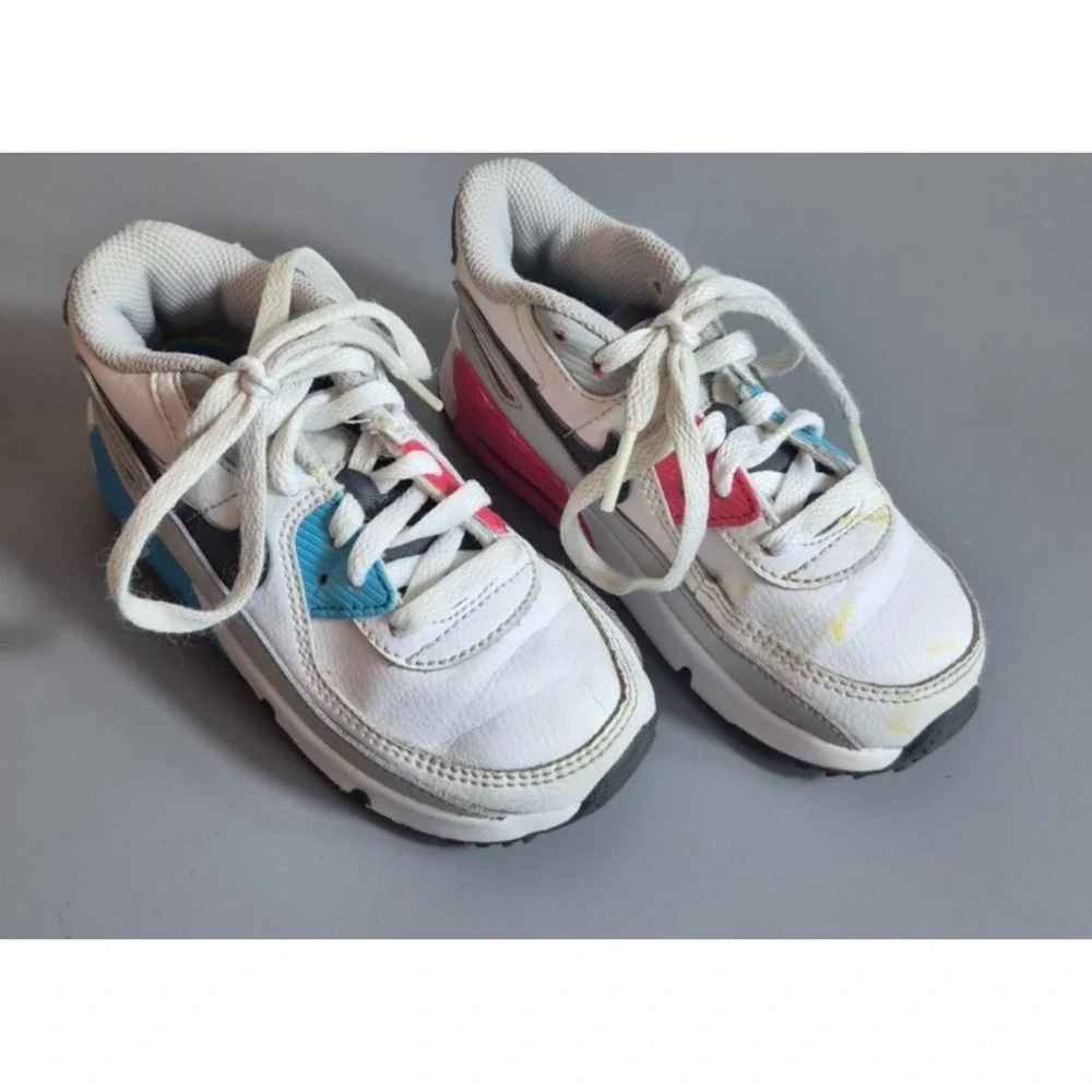 Nike Air Max 90 Toddler Shoes 9C Red White Blue Shoes CD6868-108